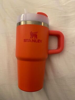 Stanley Hot Coral  Insulated Mug with Handle and Straw